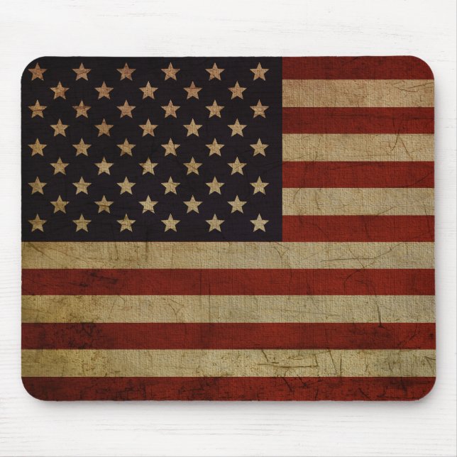 Vintage Grunge American Flag Mouse Pad (Front)
