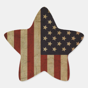Vintage Grunge American Flag Star Sticker