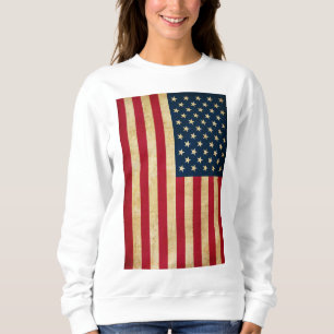 Vintage Grunge American Flag Sweatshirt