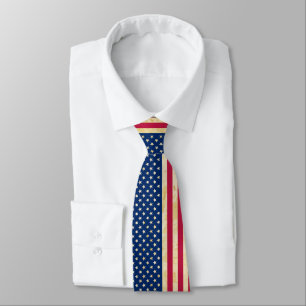 Vintage Grunge American Flag Tie