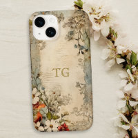 Vintage Grunge Artisan Botanical Monogram