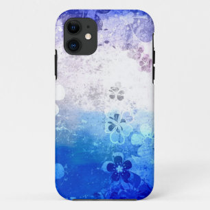 Vintage grunge blue floral pattern Case-Mate iPhone case