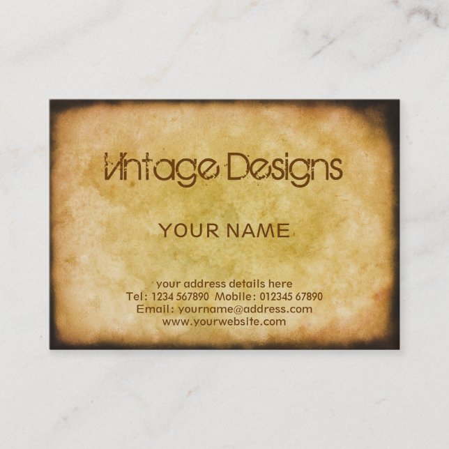 Vintage Grunge Business Card (Front)