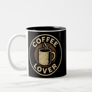 Vintage Grunge Coffee Lover T-Shirt Two-Tone Coffee Mug