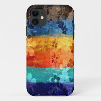 Vintage grunge colourful floral pattern