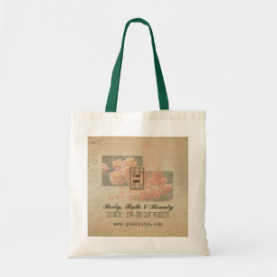 Vintage Grunge Flower - Printed Bag