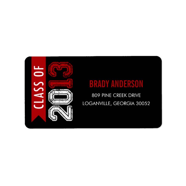Vintage Grunge Graduation Address Label (Front)