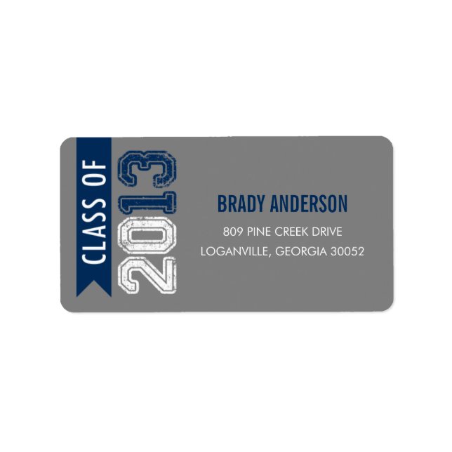 Vintage Grunge Graduation Address Label (Front)