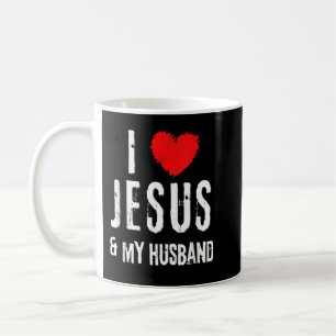 Vintage Grunge I Love JESUS And MY HUSBAND, Christ Coffee Mug