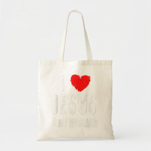 Vintage Grunge I Love JESUS And MY HUSBAND, Christ Tote Bag