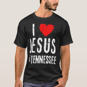Vintage Grunge I Love JESUS And Tennessee, Christi T-Shirt