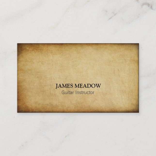 Vintage Grunge Music Musician Guitar Teacher Business Card (Front)