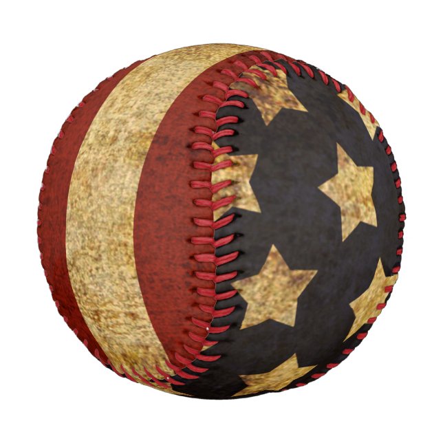 Vintage Grunge Patriotic USA American Flag Baseball (Angled)