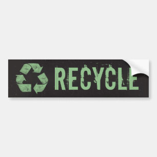 Vintage Grunge Recycle Symbol Bumper Sticker