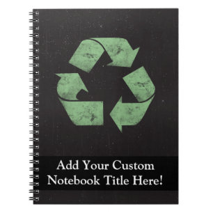 Vintage Grunge Recycle Symbol Spiral Notebook