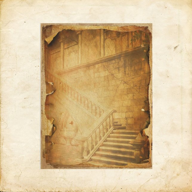 Vintage Grunge Stairs Scrapbook Paper (Creator Uploaded)