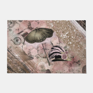 Vintage Grunge Steampunk Glam Victorian Hat Doormat