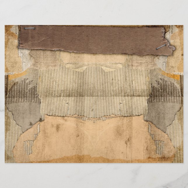 Vintage Grunge Torn Cardboard Scrap Journal Page (Front)