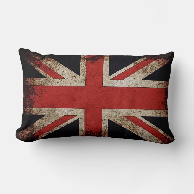 Vintage Grunge UK Flag Lumbar Cushion (Front)