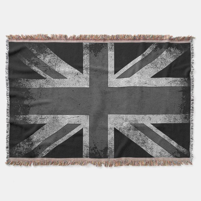 Vintage Grunge UK Flag Throw Blanket (Front)