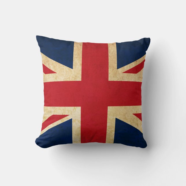 Vintage Grunge United Kingdom Flag Union Jack Cushion (Front)