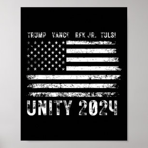 Vintage Grunge Unity 2025 Flag Trump Vance Rfk Tul Poster