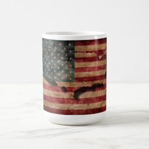 Vintage Grunge USA Stars & Stripes Flag and Map Coffee Mug