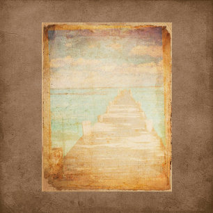 Vintage Grungy Pier Scrapbook Paper