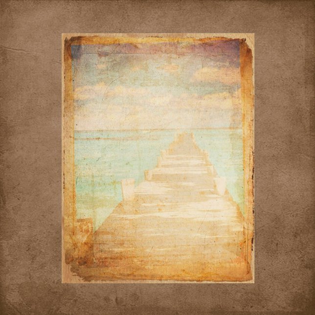 Vintage Grungy Pier Scrapbook Paper (Creator Uploaded)