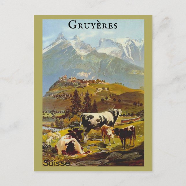 Vintage Gruyères Switzerland Swiss Travel Postcard (Front)