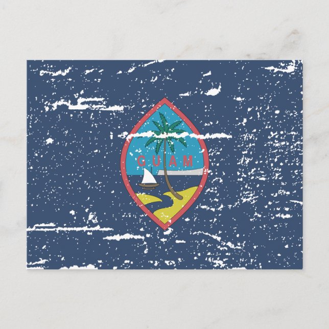 Vintage GUAM Flag Postcard (Front)