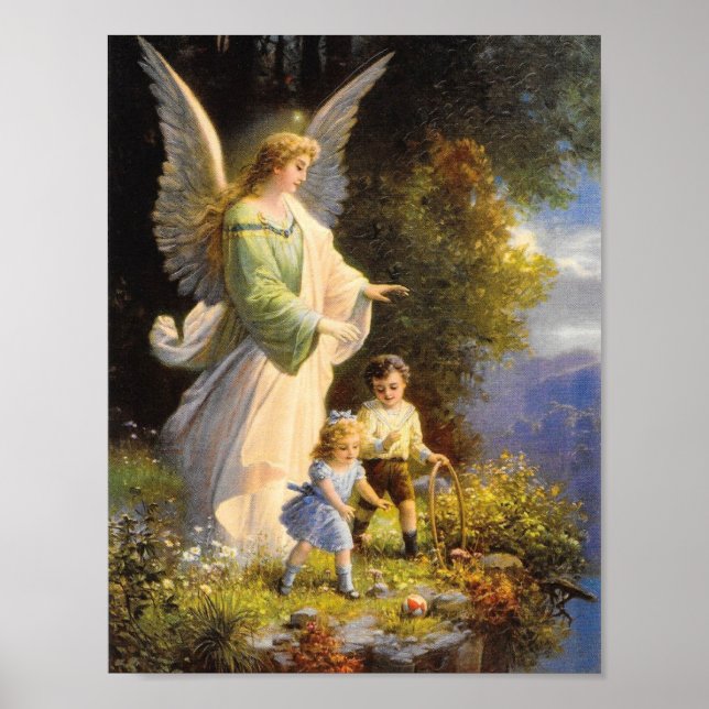 Vintage Guardian Angel Print (Front)