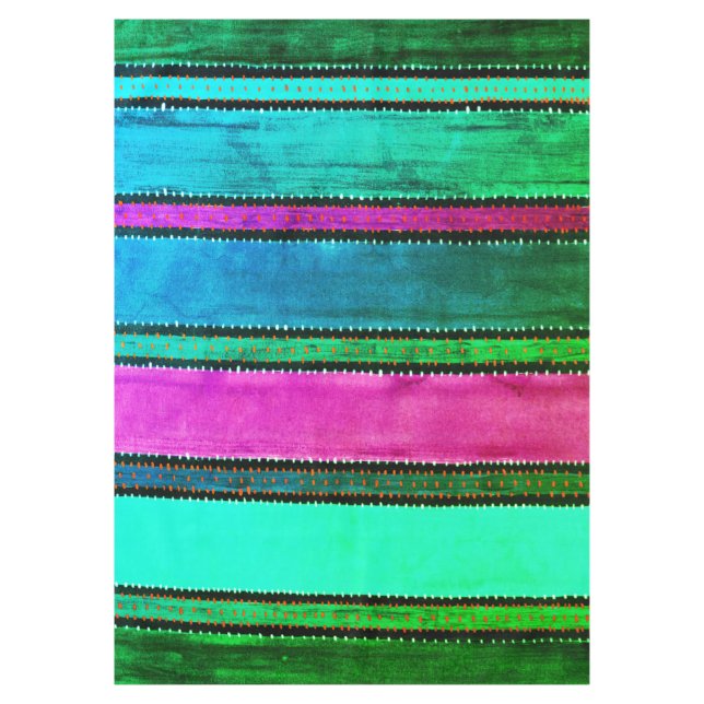 Vintage Guatemala Rainbow Tablecloth (Front)