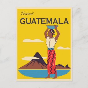 Vintage Guatemala Travel Poster Postcard