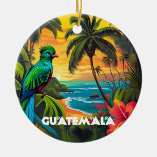 Vintage Guatemala Travel Retreat Ceramic Tree Decoration