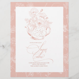 Vintage Guess How Many Pink Bridal Shower Game