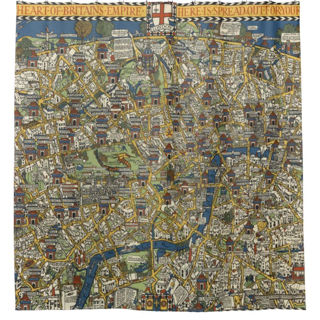 Vintage Guide To London Shower Curtain (Front)