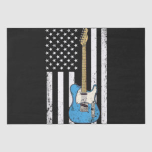 Vintage Guitar American US Flag Tissue Paper