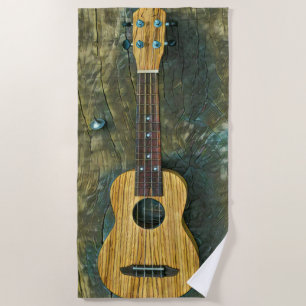Vintage guitar artwork beach towel