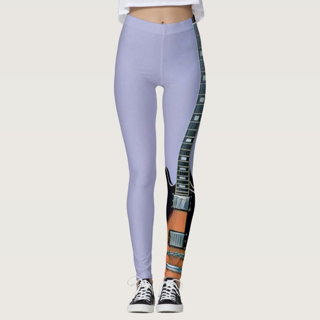 Vintage guitar artwork leggings (Front)