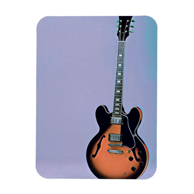 Vintage guitar artwork magnet (Vertical)