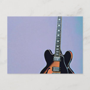 Vintage guitar artwork postcard