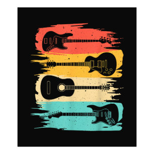 Vintage Guitar Gift For Men Women Music Band Guita Photo Print