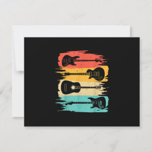 Vintage Guitar Gift For Men Women Music Band Guita RSVP Card
