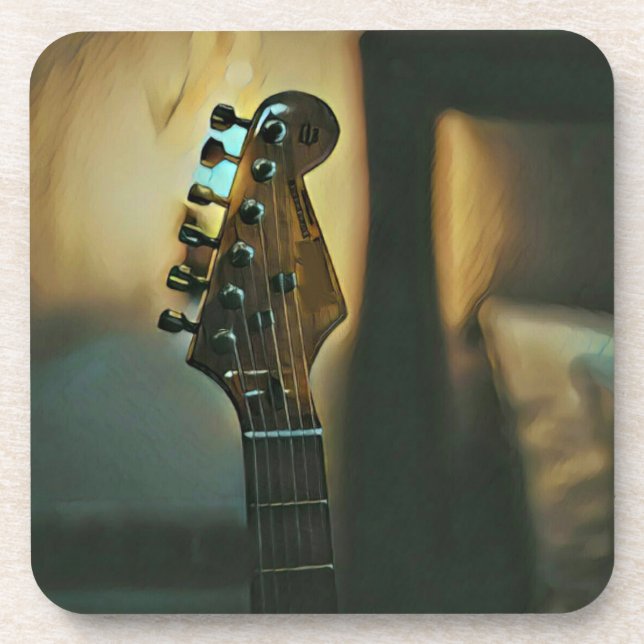 Vintage guitar gifts coaster (Front)
