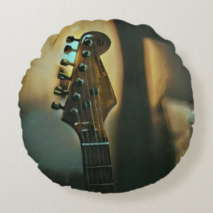 Vintage guitar gifts round cushion