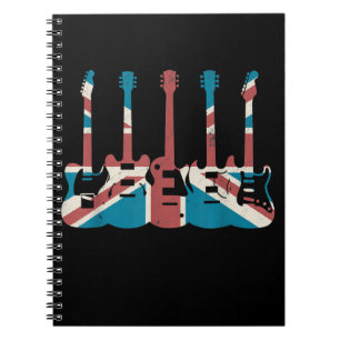 Vintage Guitar Great Britain Flag - Guitar Player Notebook