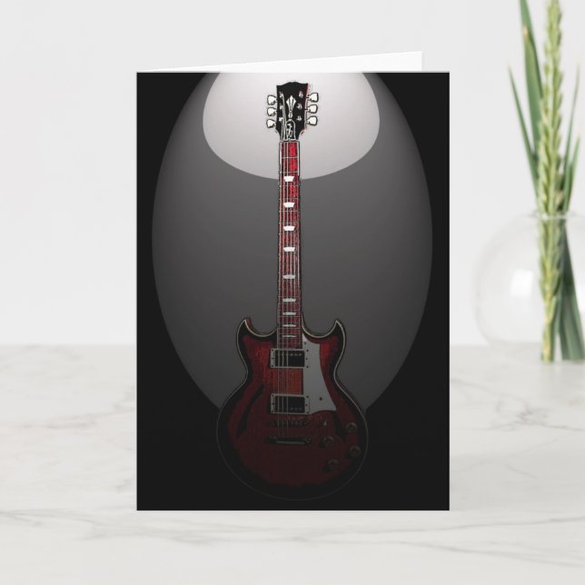 Vintage Guitar Greeting Card (Front)