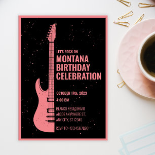 Vintage guitar  invitation