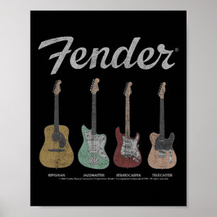 Vintage Guitar Lineup Poster
